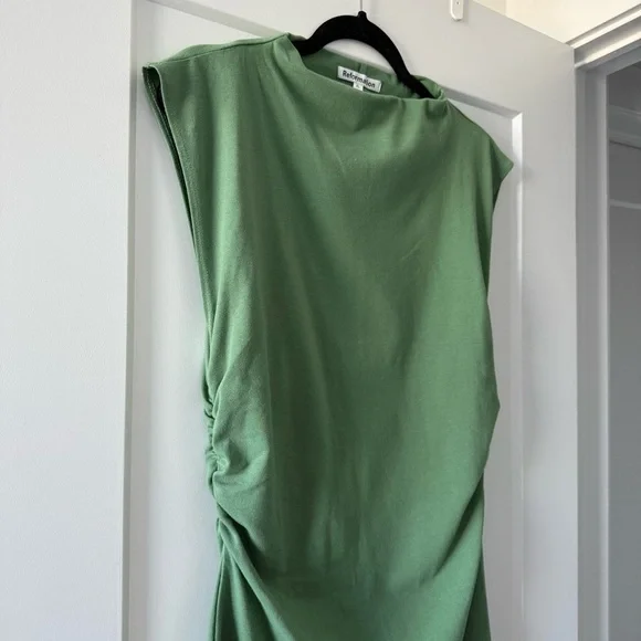 Reformation green Alden stretch knit mini dress - size XL NWT - Picture 8 of 12